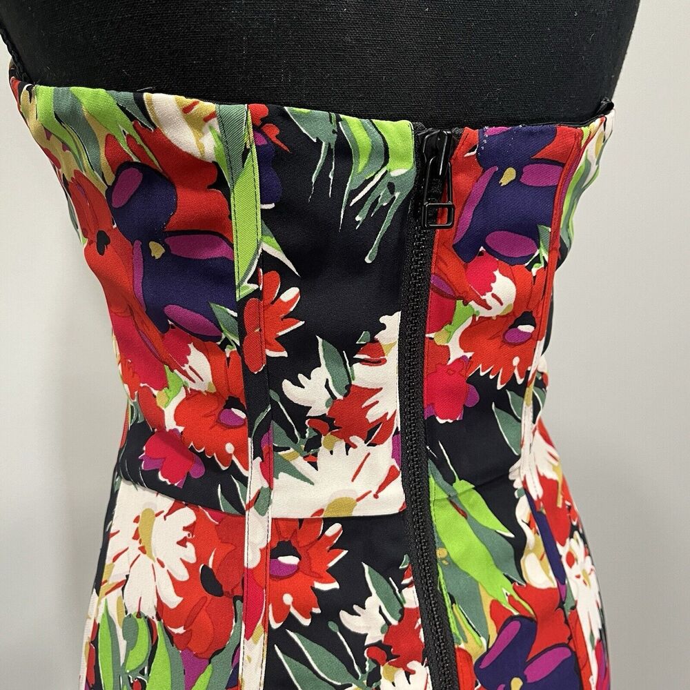 Veronica Beard Saffron Floral Strapless Cocktail Dress Sweetheart Neck Size 4 - Picture 5 of 6